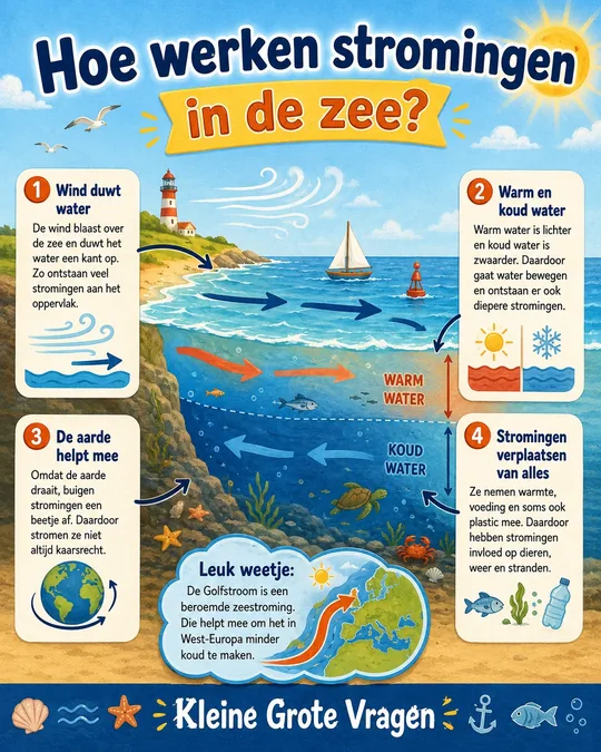 Plaat bij de vraag: Hoe werken stromingen in de zee?