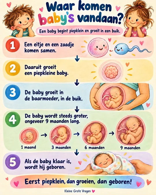 Plaat bij de vraag: Waar komen baby's vandaan?