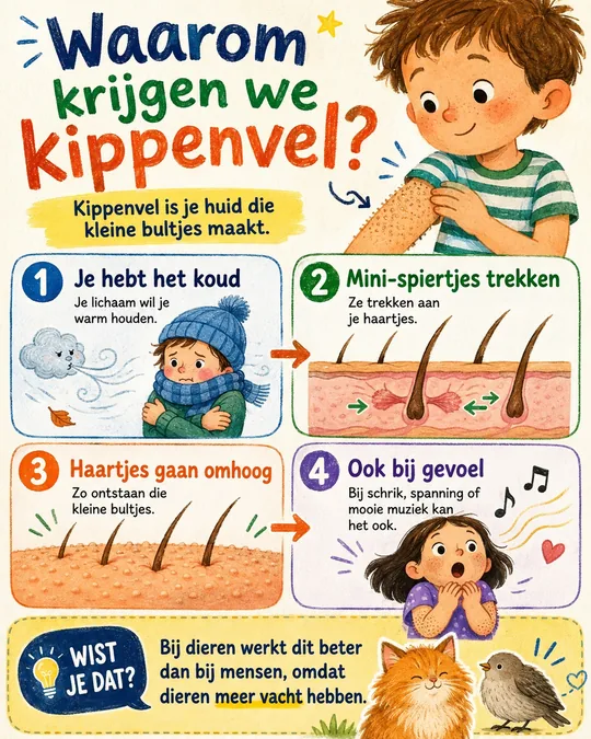 Plaat bij de vraag: Waarom krijg je kippenvel?