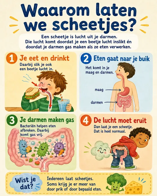 Plaat bij de vraag: Waarom laten we scheetjes?