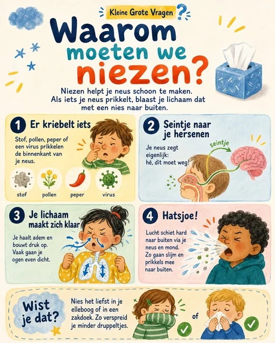 Plaat bij de vraag: Waarom moeten we niezen?