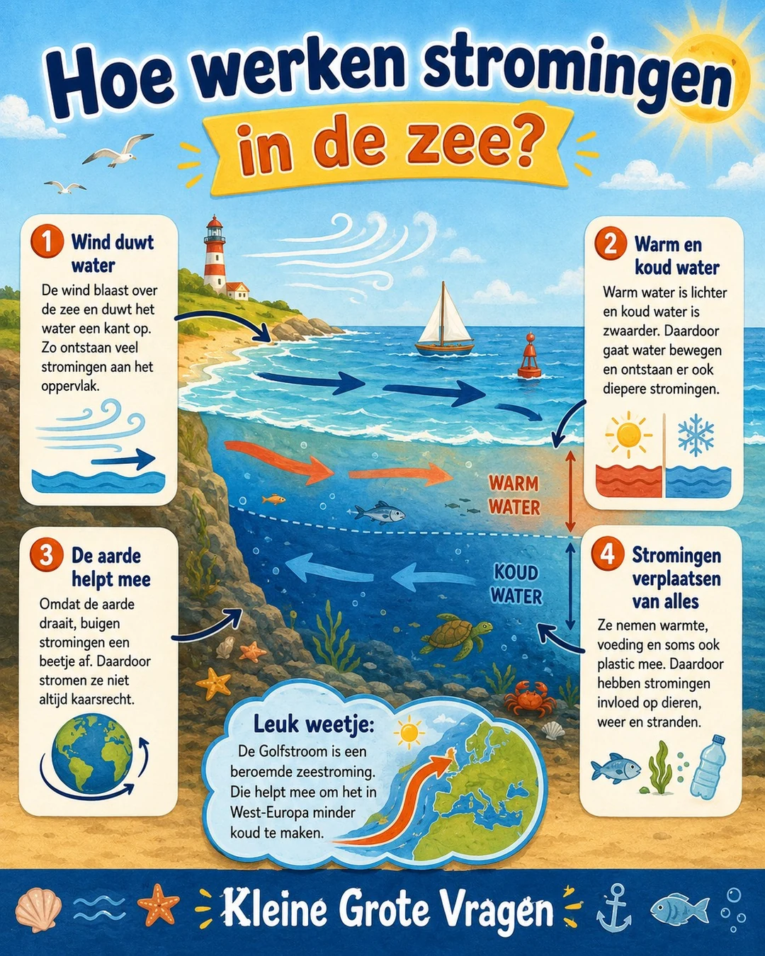 Infographic: Hoe werken stromingen in de zee?