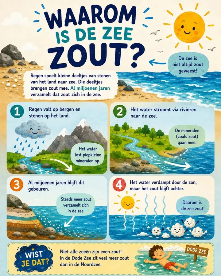 Plaat bij de vraag: Waarom is de zee zout?