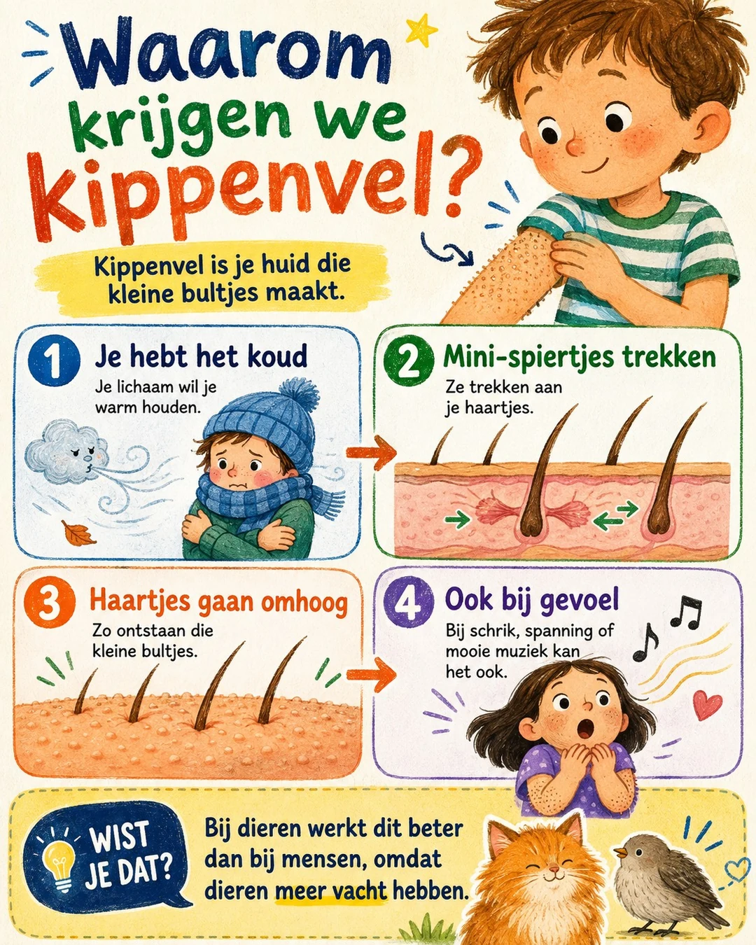 Infographic: Waarom krijg je kippenvel?
