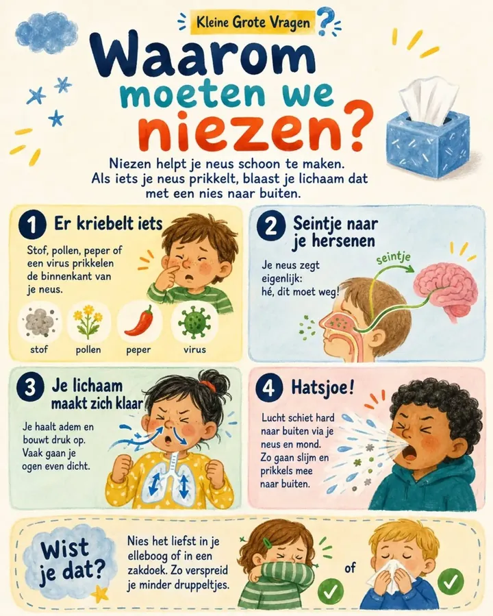 Plaat bij de vraag: Waarom moeten we niezen?